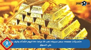 «تحديثات مهمة» سعر سبيكة ذهب 20 جراما btc اليوم الثلاثاء وكيف يؤثر على السوق